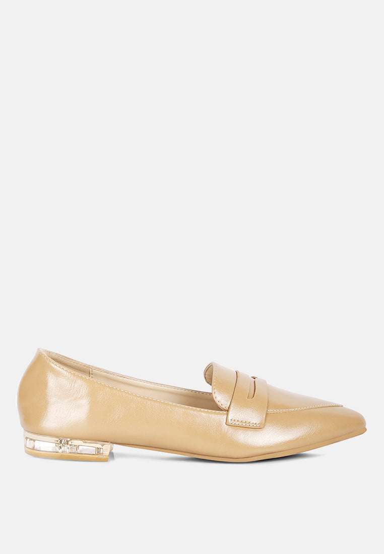 Low Block Flat Loafers