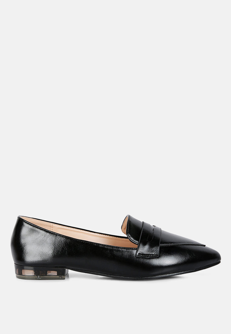 Low Block Flat Loafers