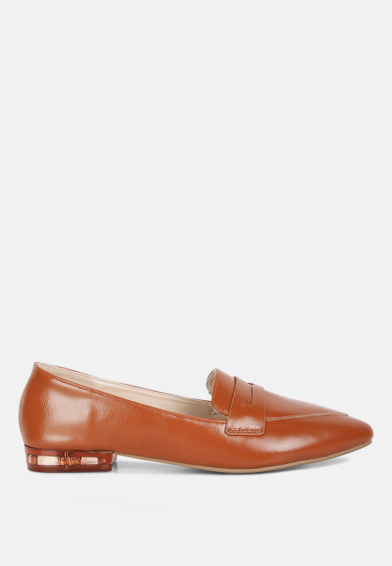 Low Block Flat Loafers