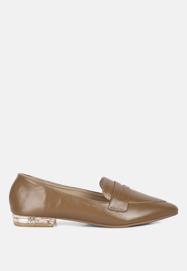 Low Block Flat Loafers