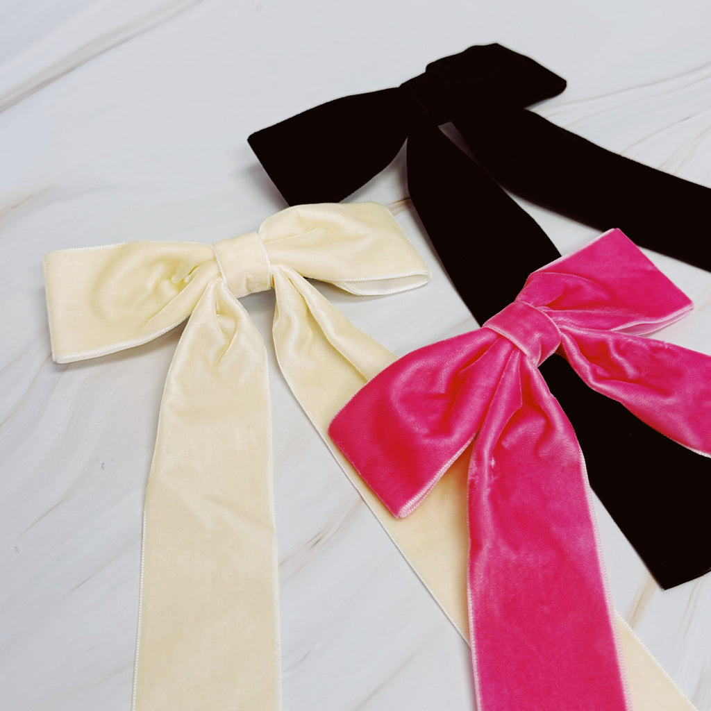 Simply Velvet Bow Hair Clip Set Of 3-2