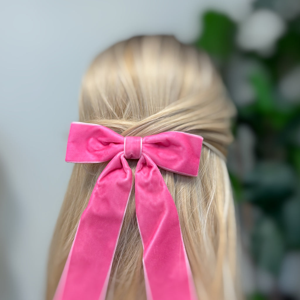 Simply Velvet Bow Hair Clip Set Of 3-3