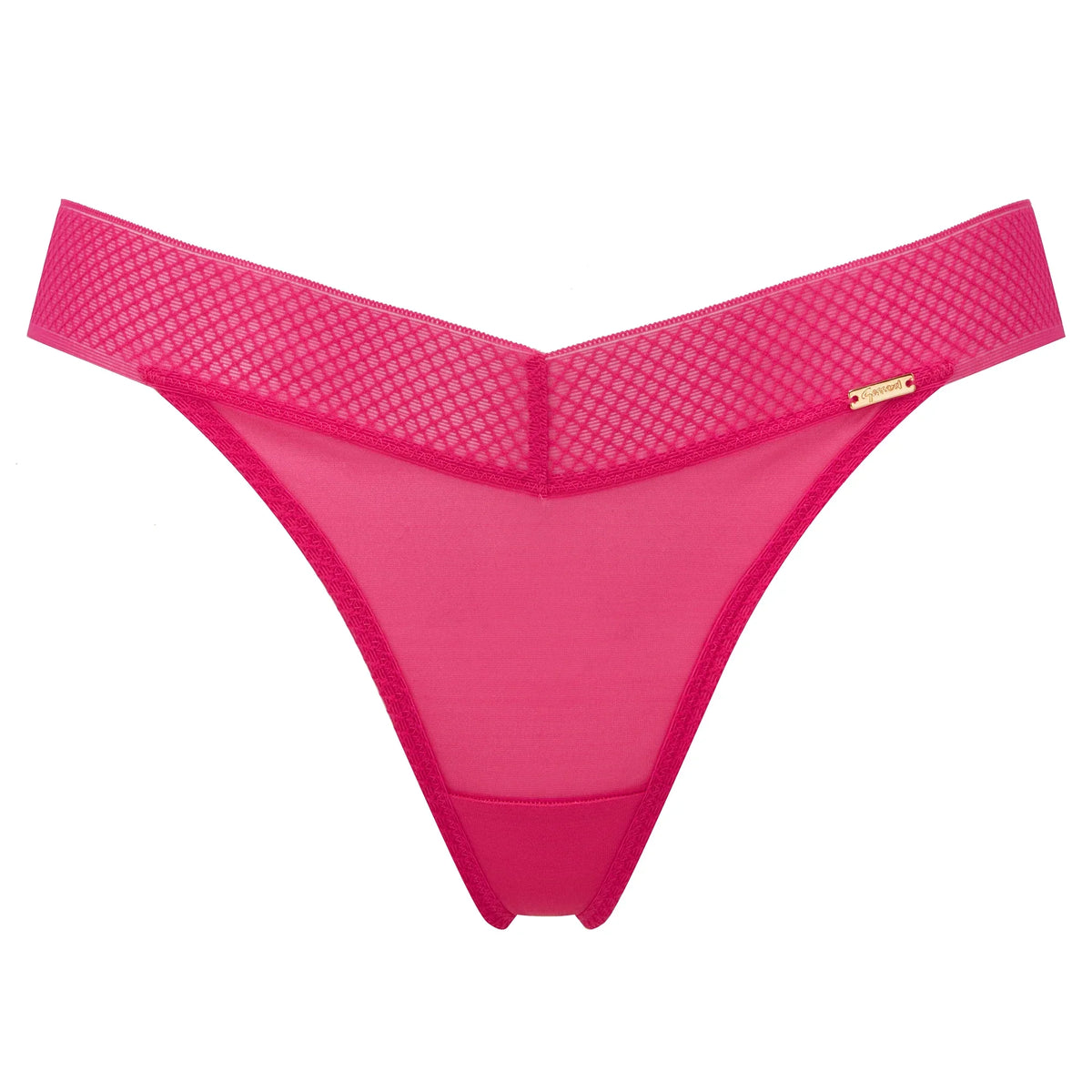 Magenta Sheer Mesh Tanga Thong Panty