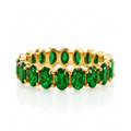 18K Gold-Plated Oval Cut Eternity Zircon Gemstone Ring