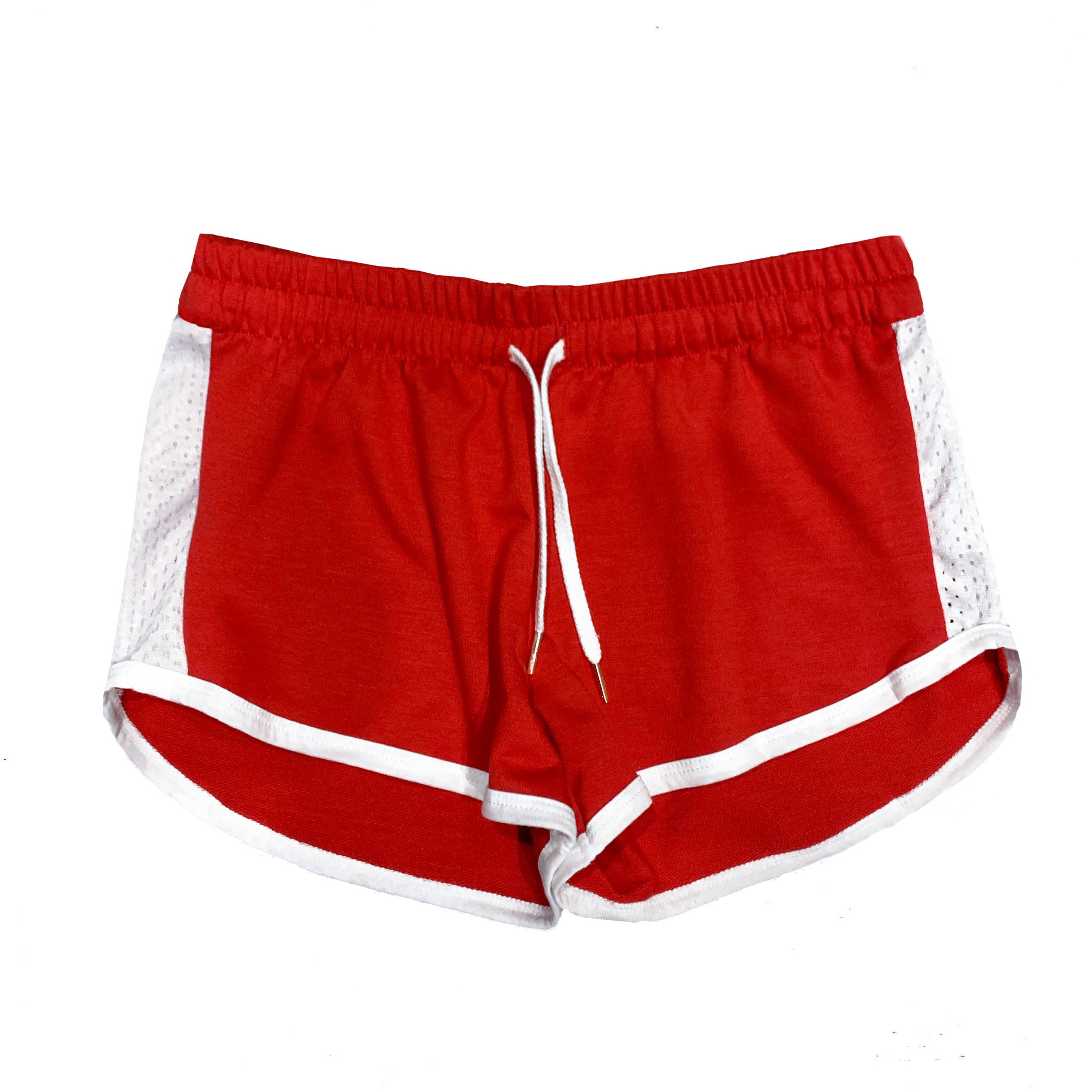 Contrast French Terry/Mesh Detail Shorts