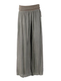 Grey Italian Silk Palazzo Pants
