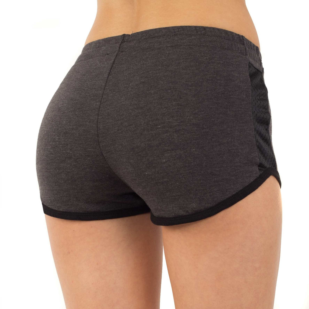 Contrast French Terry/Mesh Detail Shorts