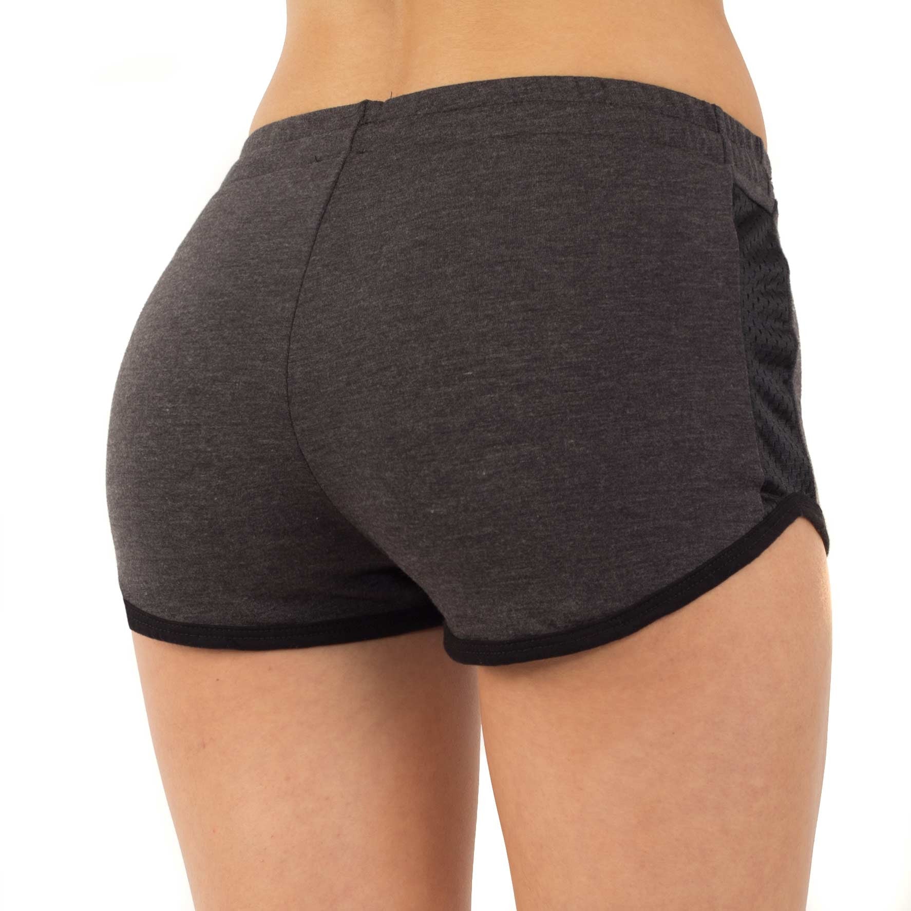 Contrast French Terry/Mesh Detail Shorts