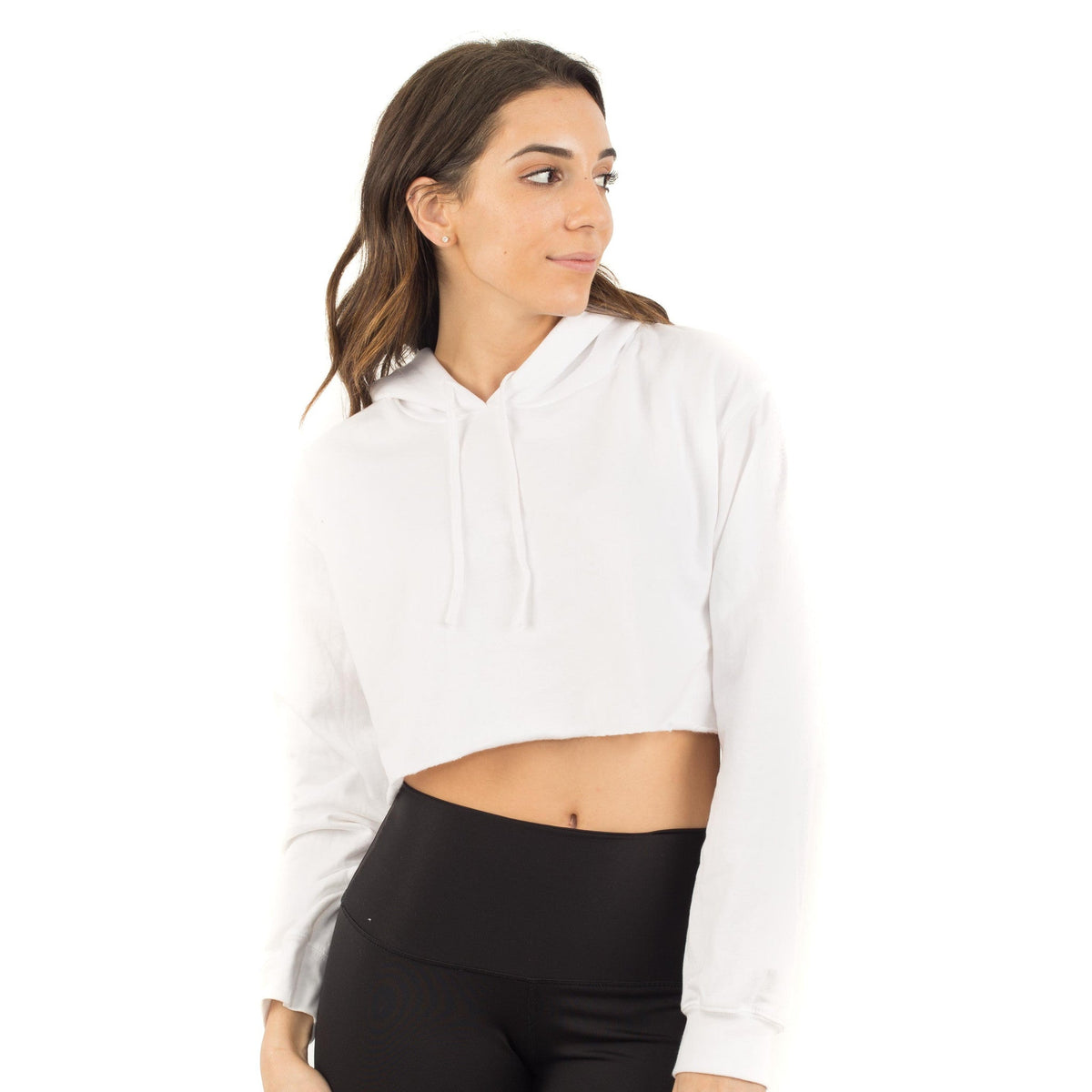 Cropped Fleece Pullover Hoodie