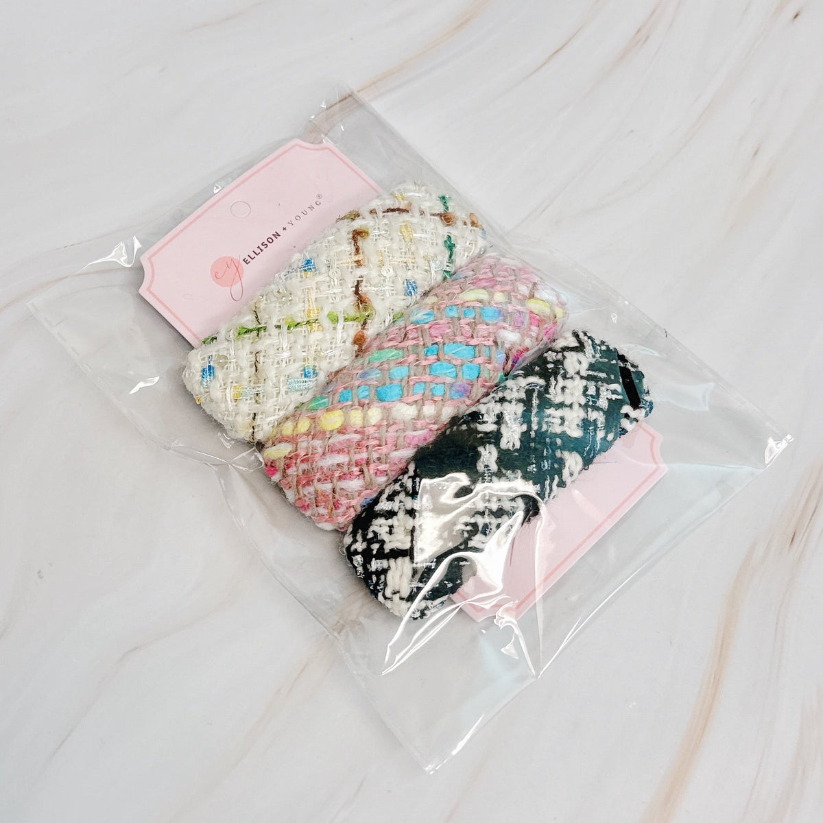 Color Breeze Tweed Hair Clip Set Of 3-4