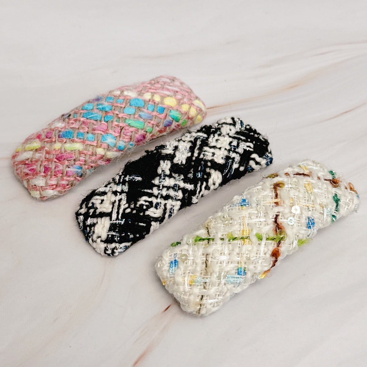 Color Breeze Tweed Hair Clip Set Of 3-0