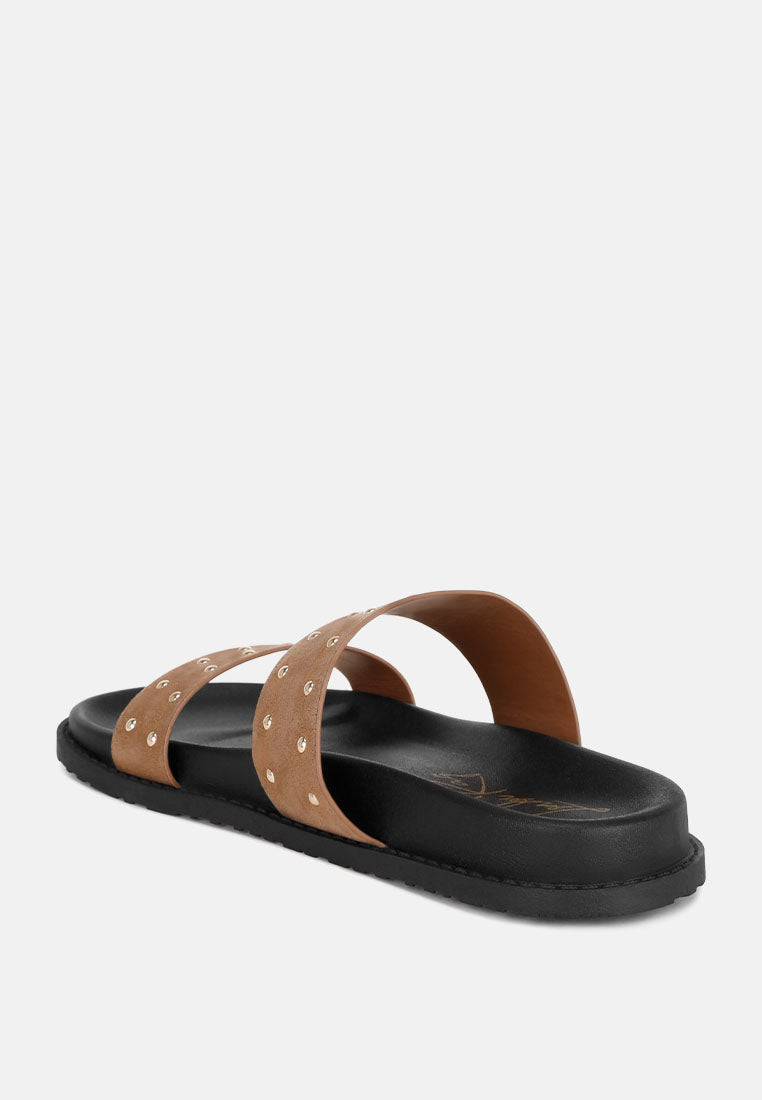 Stud Embellished Slip On Flats