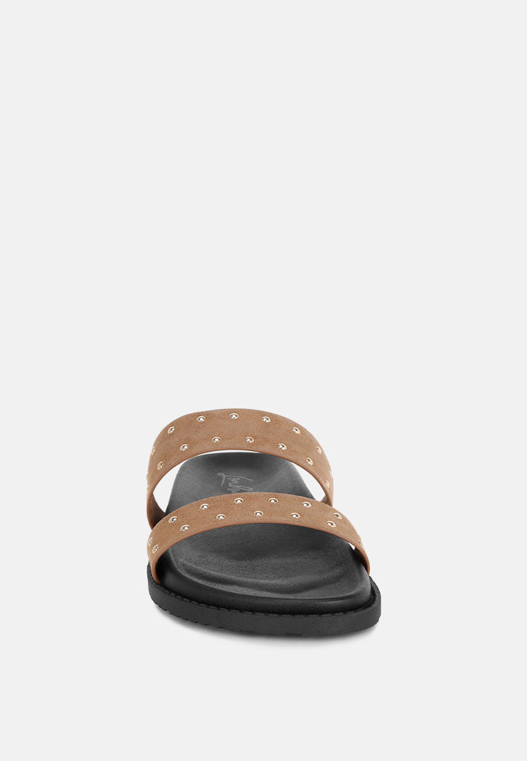 Stud Embellished Slip On Flats