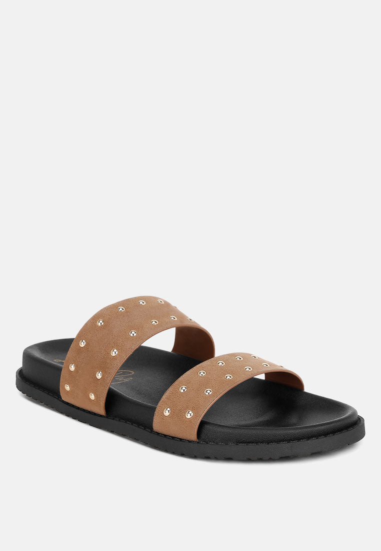 Stud Embellished Slip On Flats