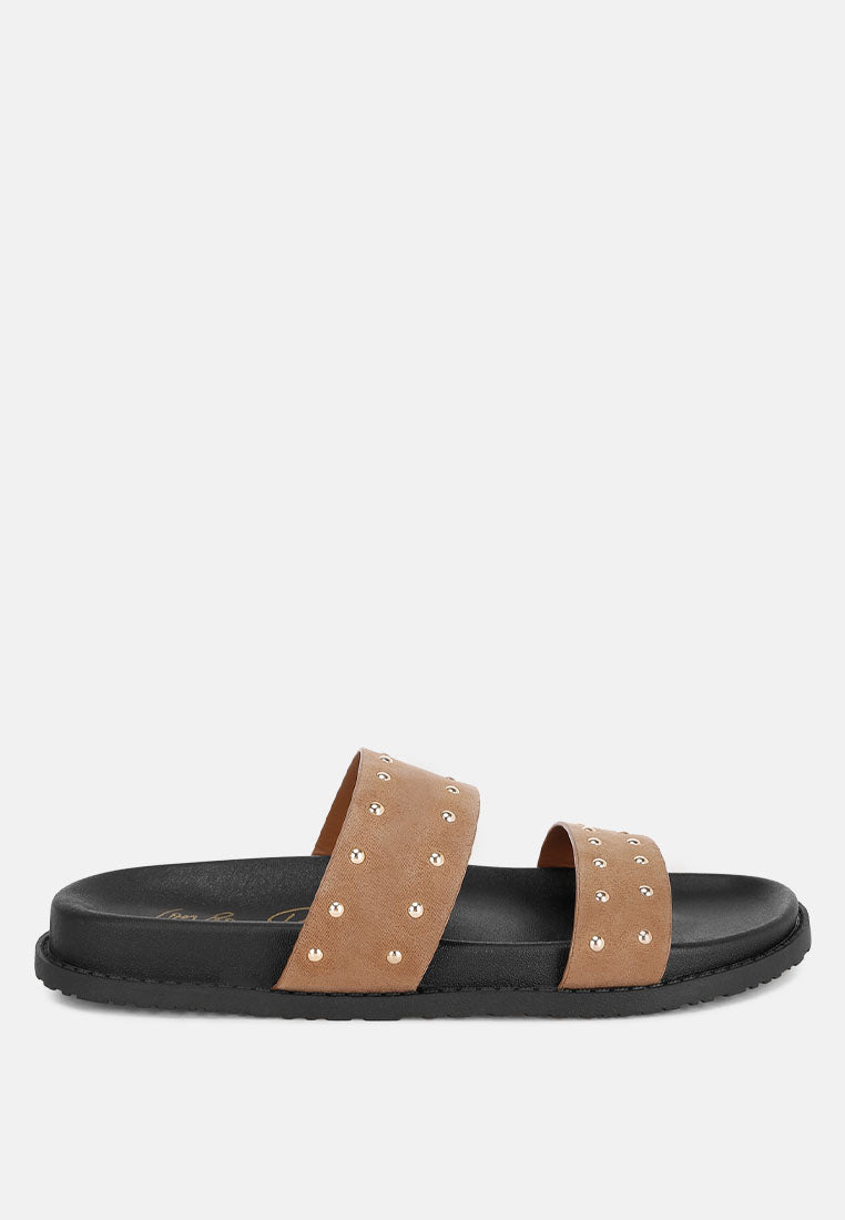 Stud Embellished Slip On Flats