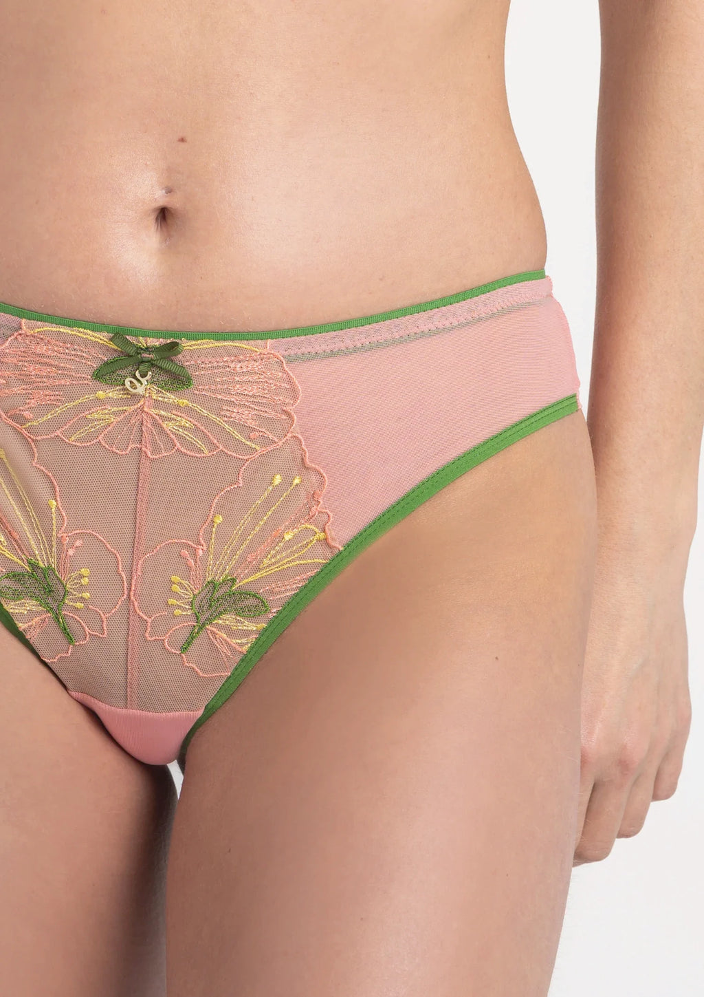 Low-Rise Hibiscus Sheer Brazilian Panty
