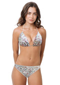 Tropical Hawaiian Print Bikini W/Spaghetti Straps