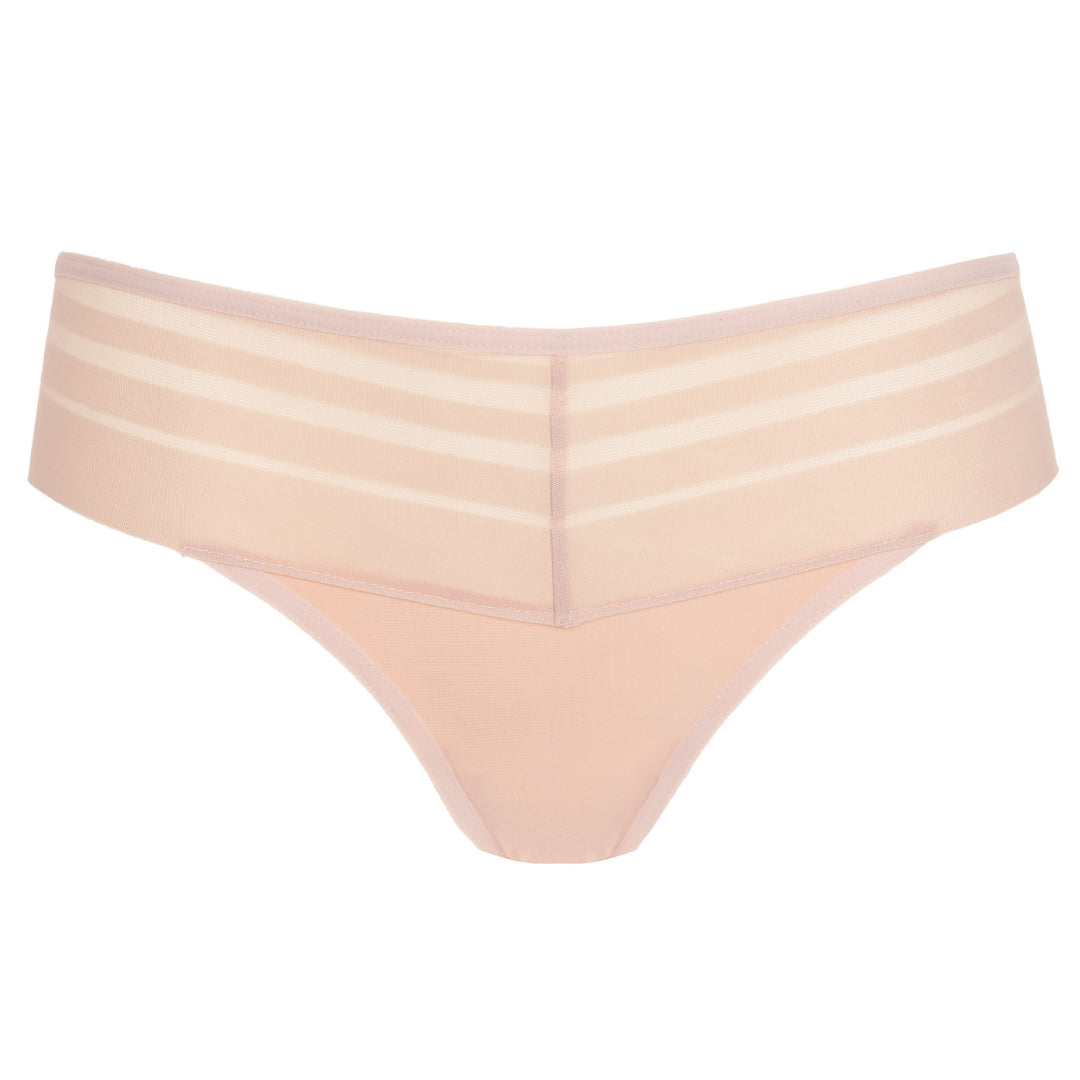 Blush Sheer Striped Thong Panty