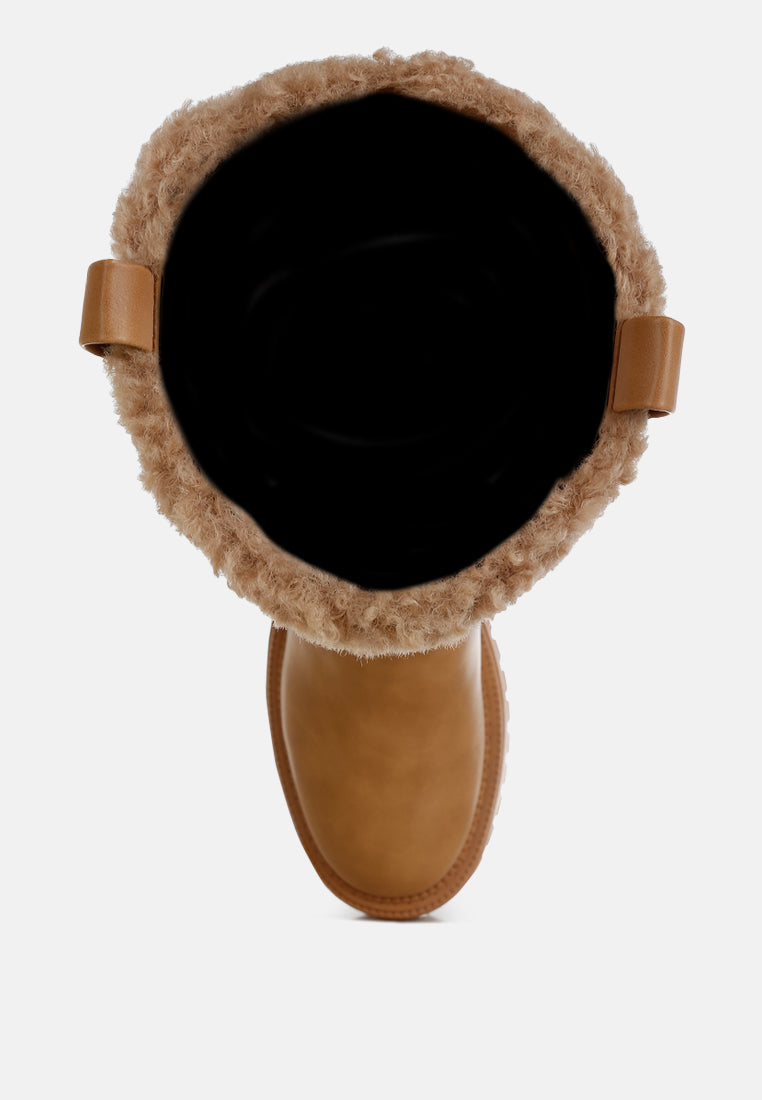 Faux Fur Calf Length Boots