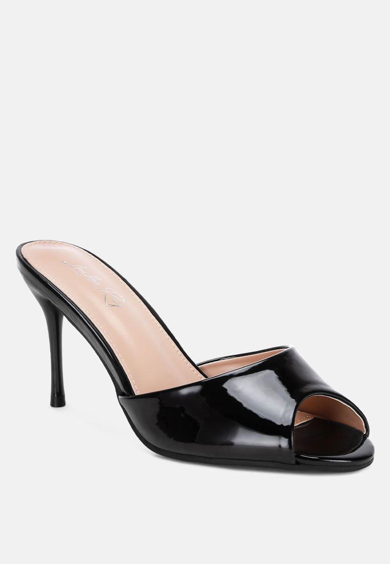 Patent Peep Toe Stiletto Heel Sandals