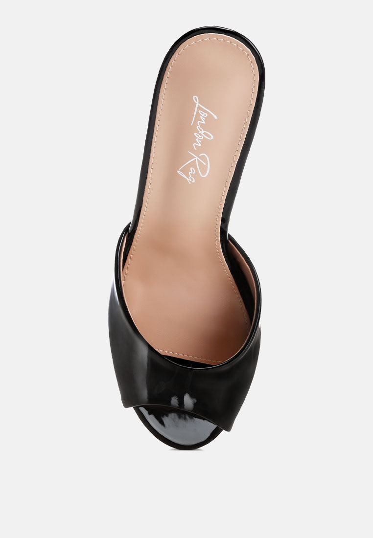 Patent Peep Toe Stiletto Heel Sandals