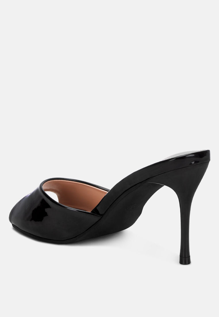 Patent Peep Toe Stiletto Heel Sandals