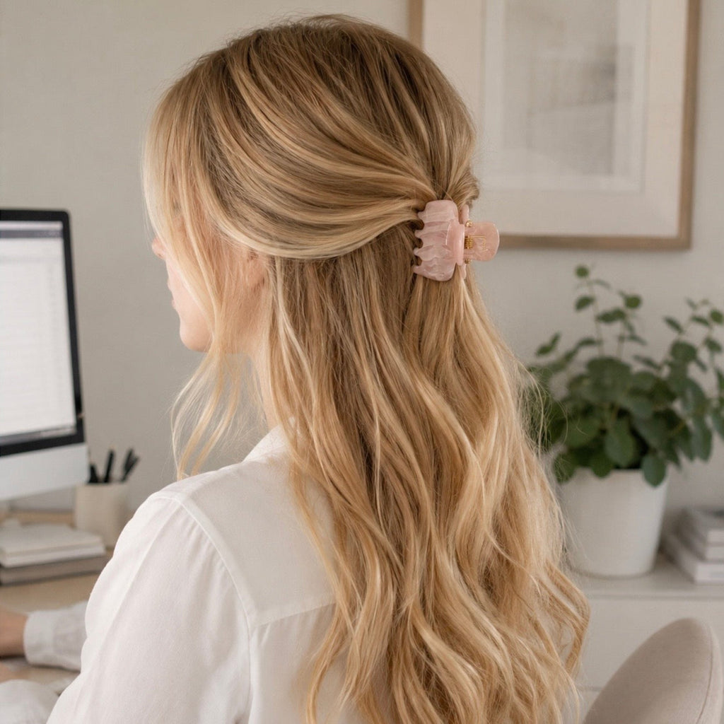 Marble Hair Claw Clip Set – 3 Piece Everyday Essentials