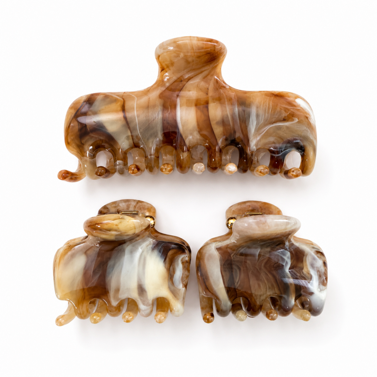 Marble Hair Claw Clip Set – 3 Piece Everyday Essentials