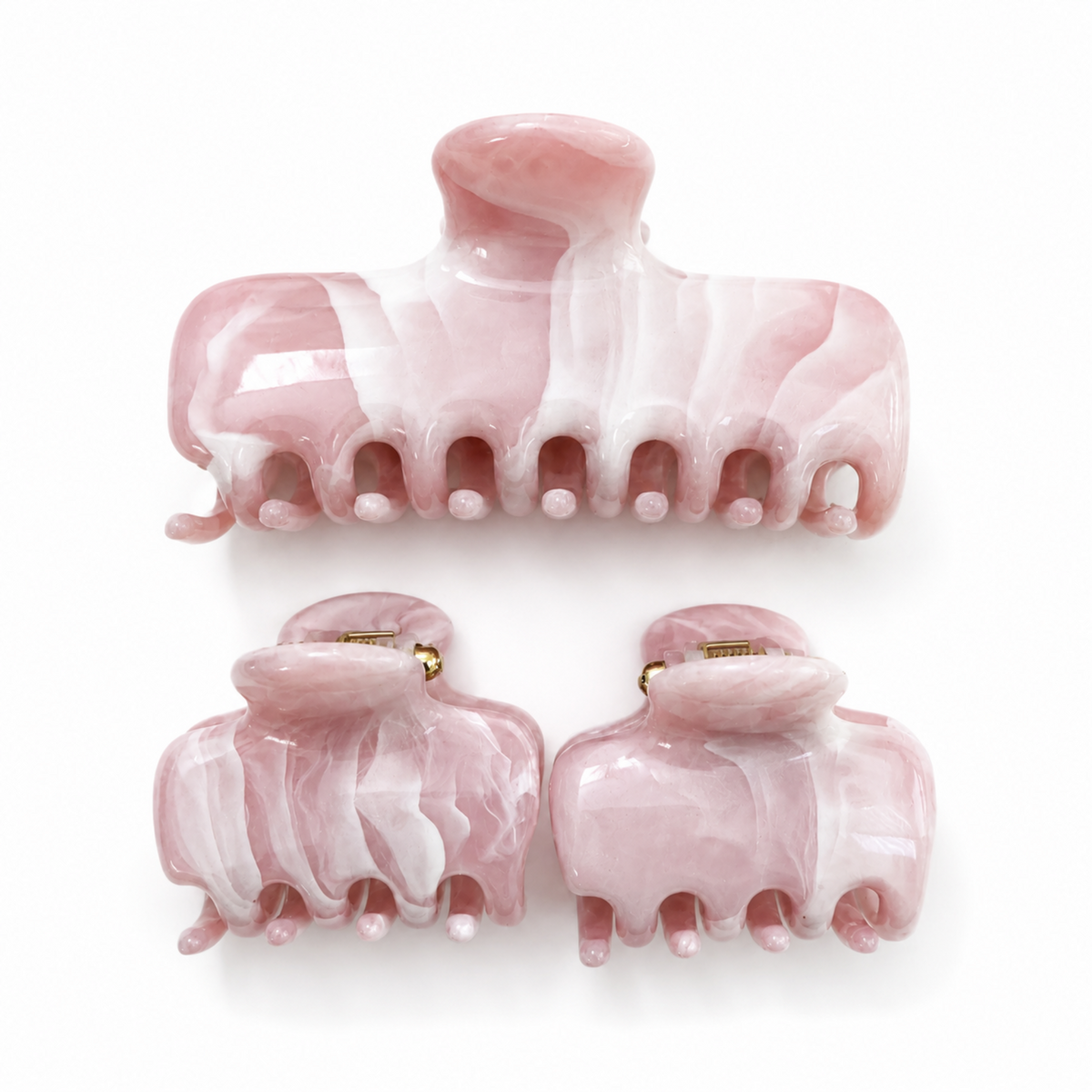 Marble Hair Claw Clip Set – 3 Piece Everyday Essentials
