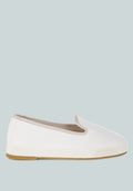 Round Toe Canvas Slip-On Loafers