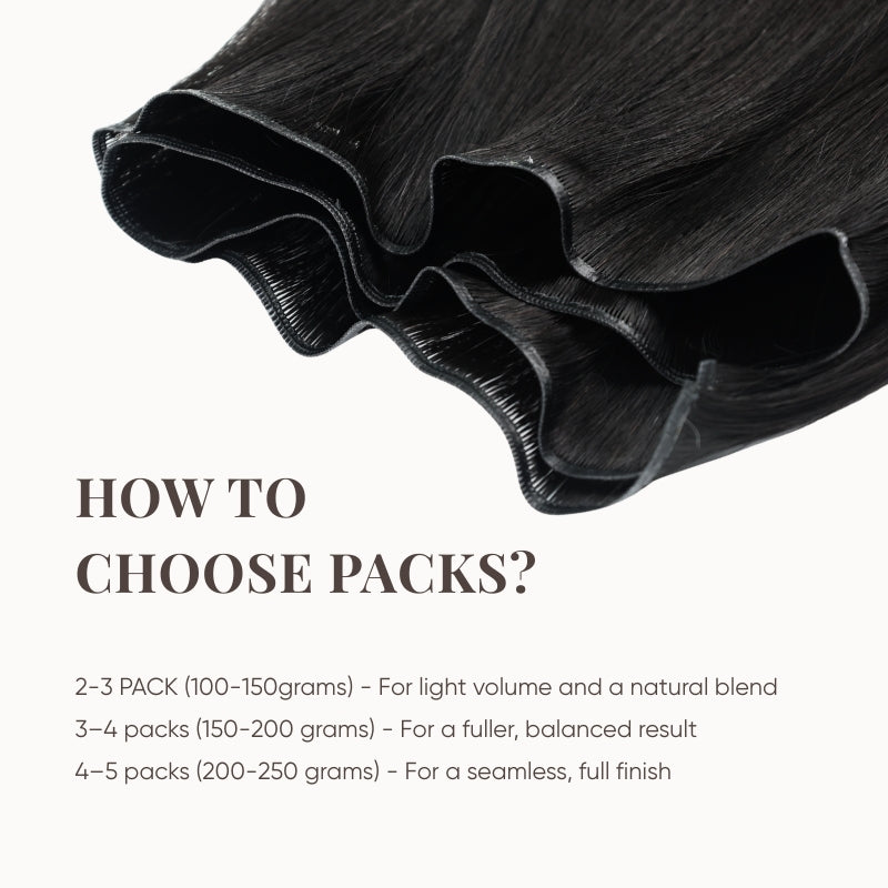 Natural Black (1B) Genius Weft Hair Extensions (50g - 100g)