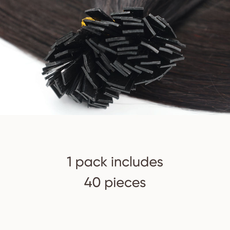 Natural Black (1B) Flat Tip Hair Extensions (50g - 100g)
