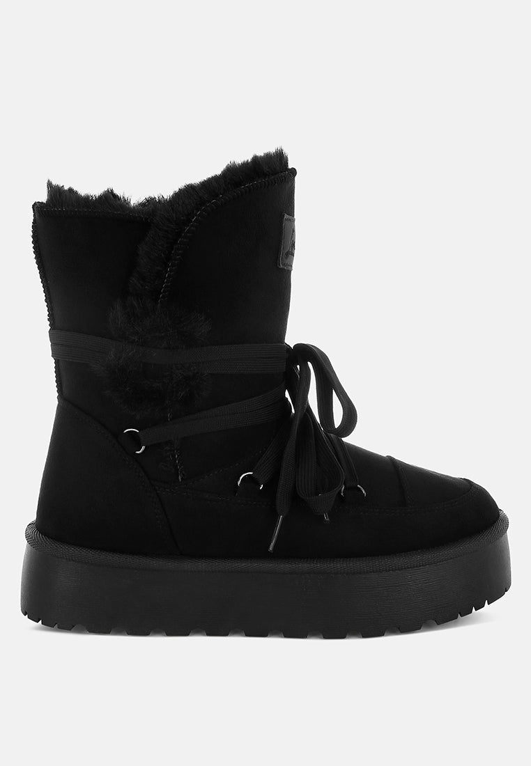 Chunky Faux Fur Snow Boots