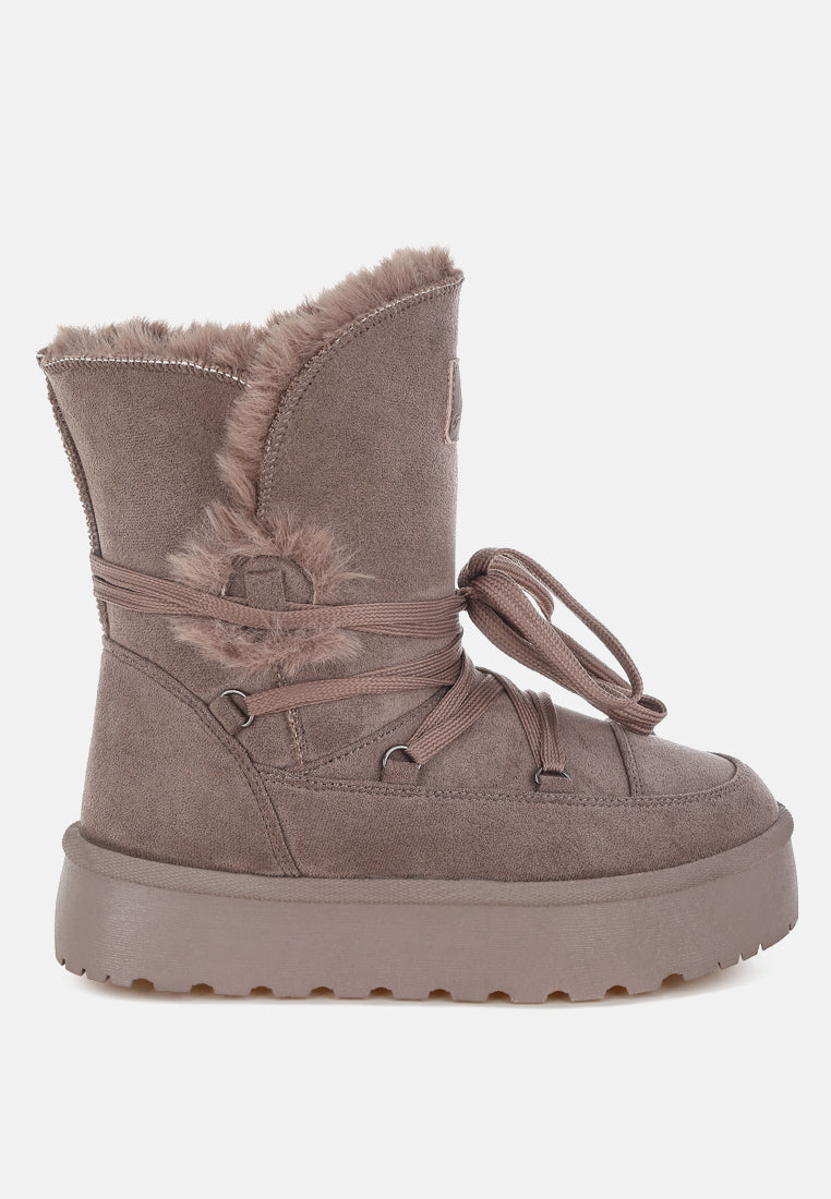 Chunky Faux Fur Snow Boots