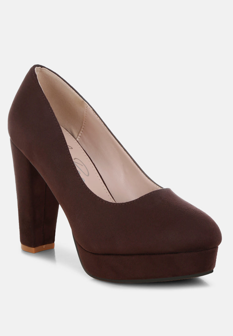 Simple Cushioned Block Heel Pumps