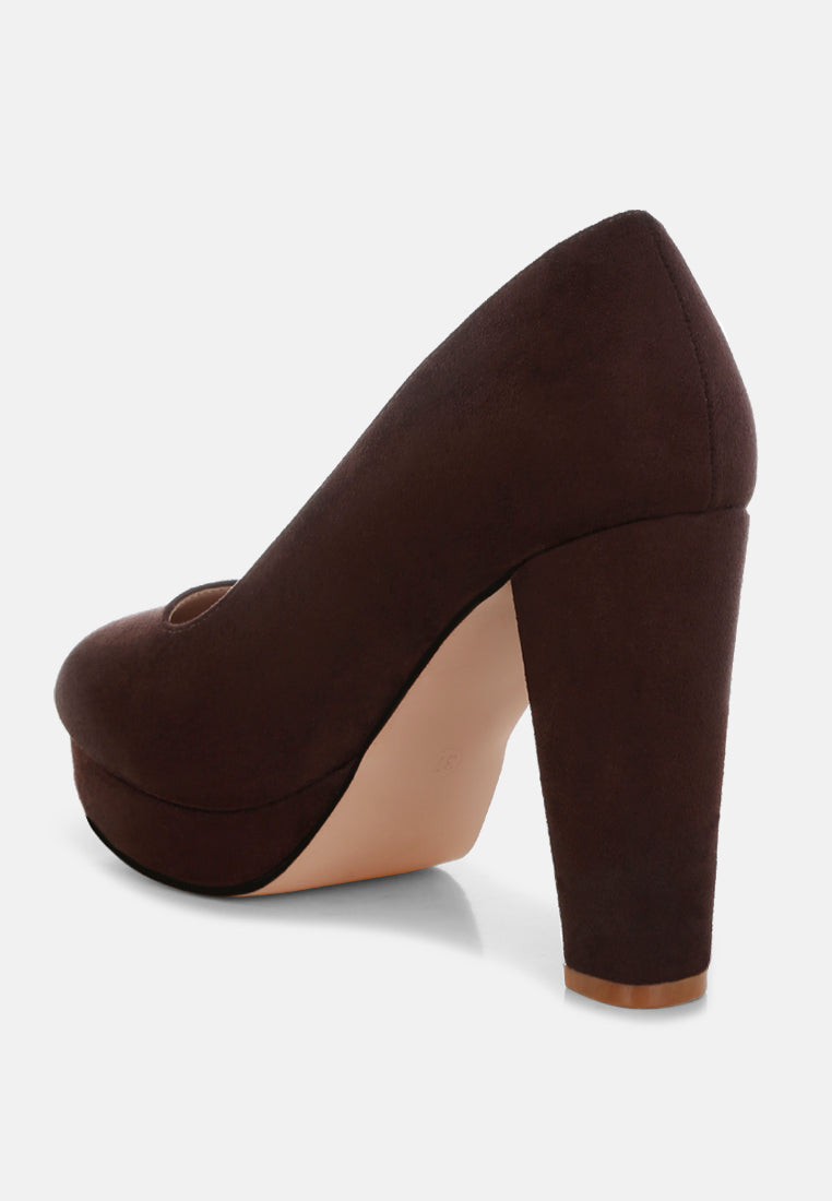Simple Cushioned Block Heel Pumps