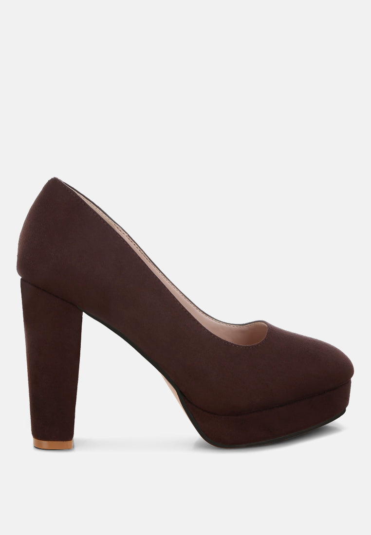 Simple Cushioned Block Heel Pumps