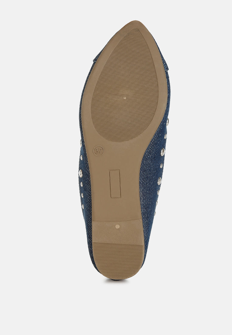 Stud Embellished Ballet Flats