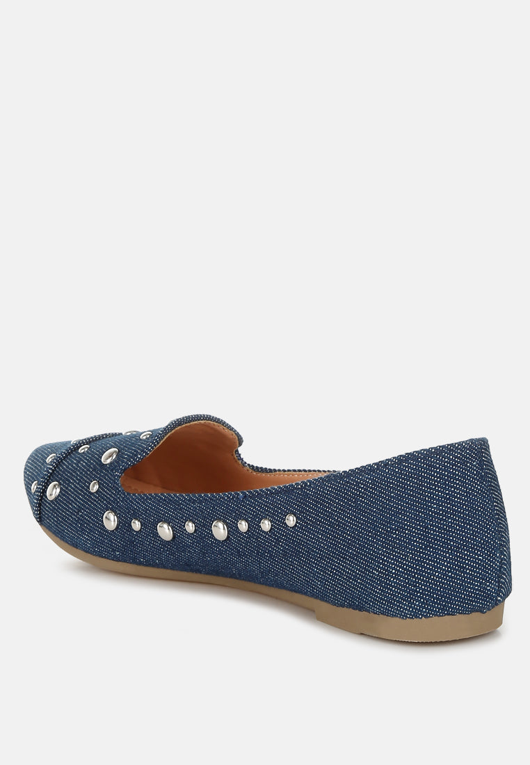 Stud Embellished Ballet Flats