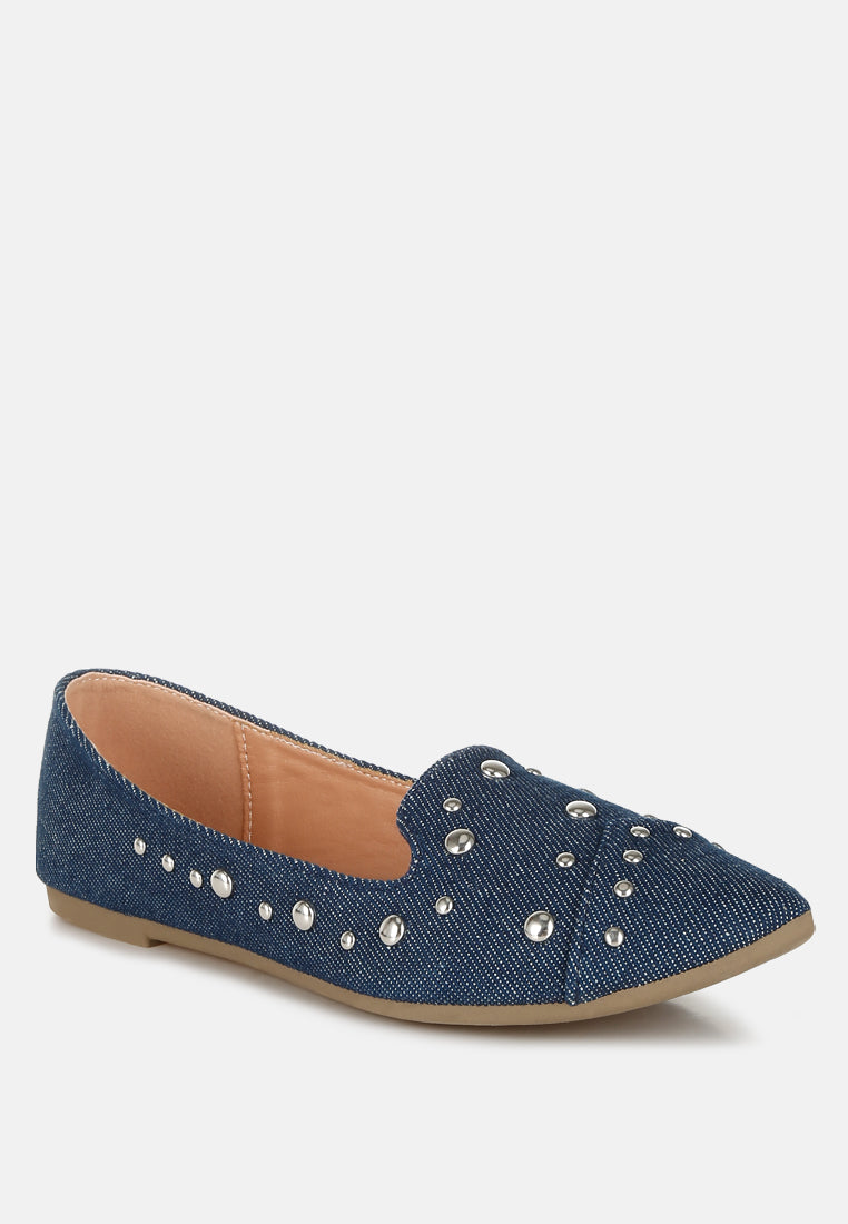 Stud Embellished Ballet Flats