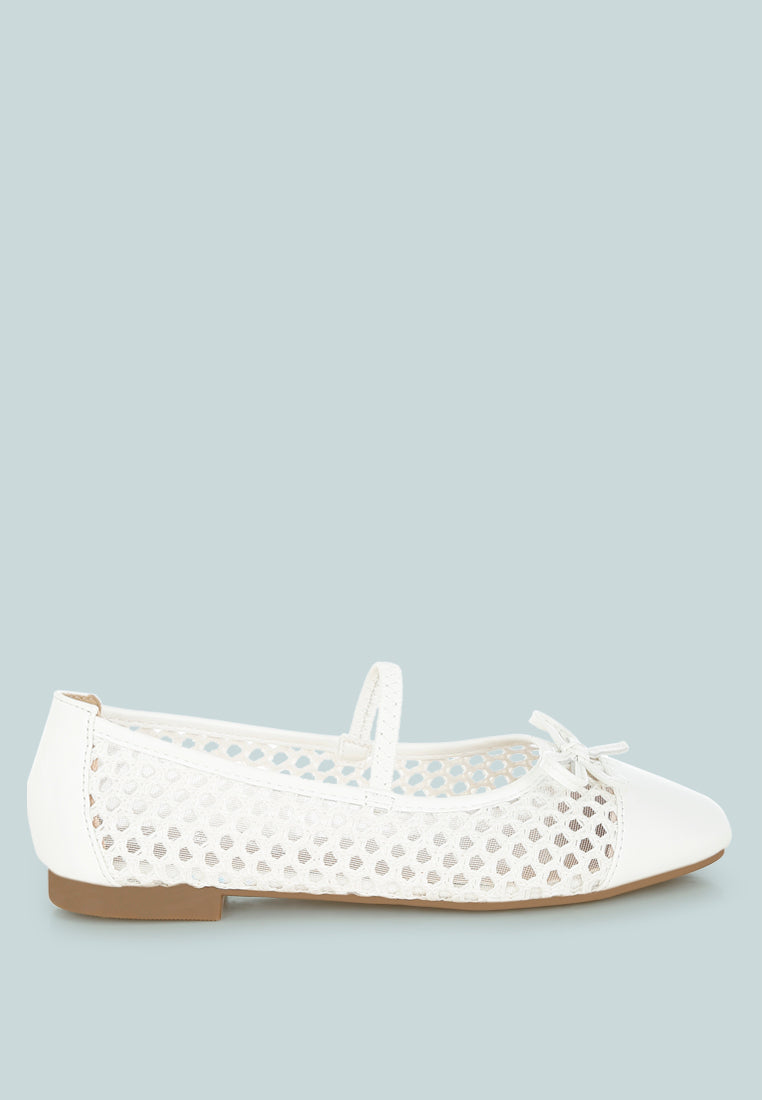 Square Woven Bow Detail Ballerinas