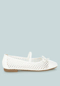Square Woven Bow Detail Ballerinas