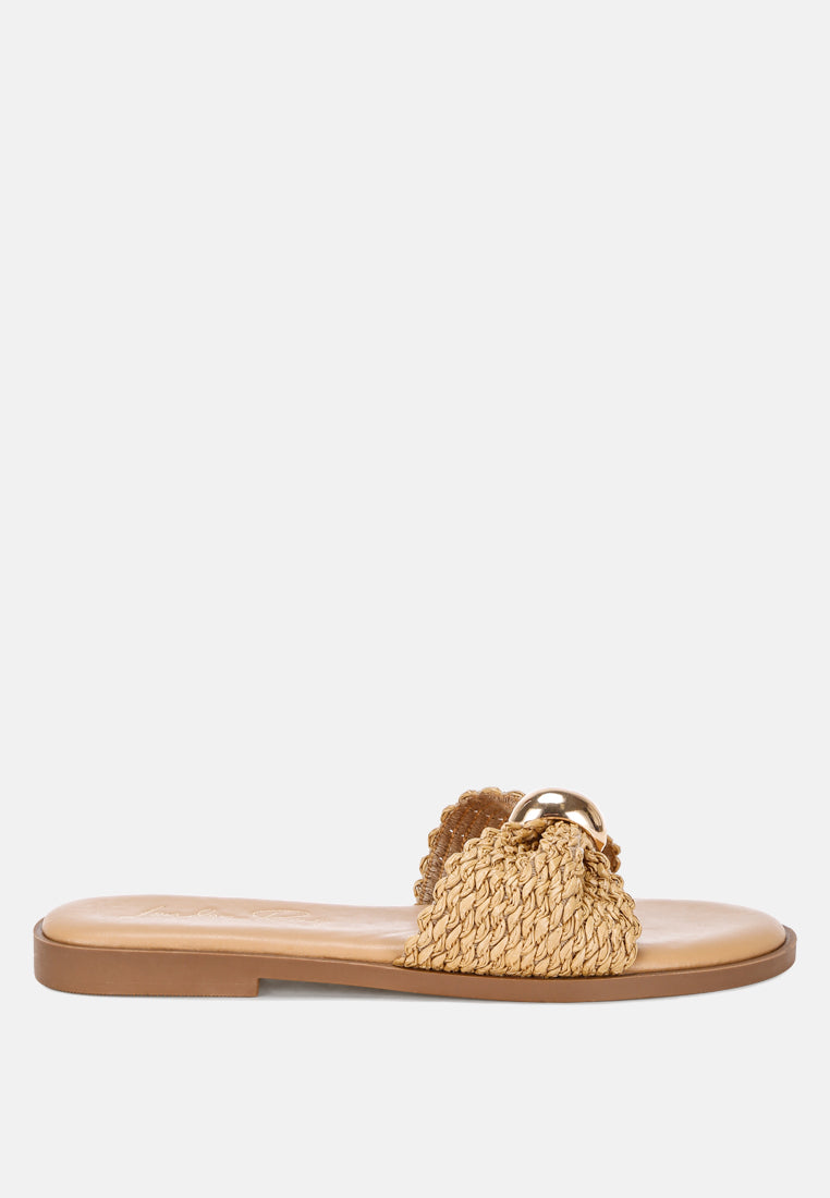 Woven Strap Slip On Summer Flats