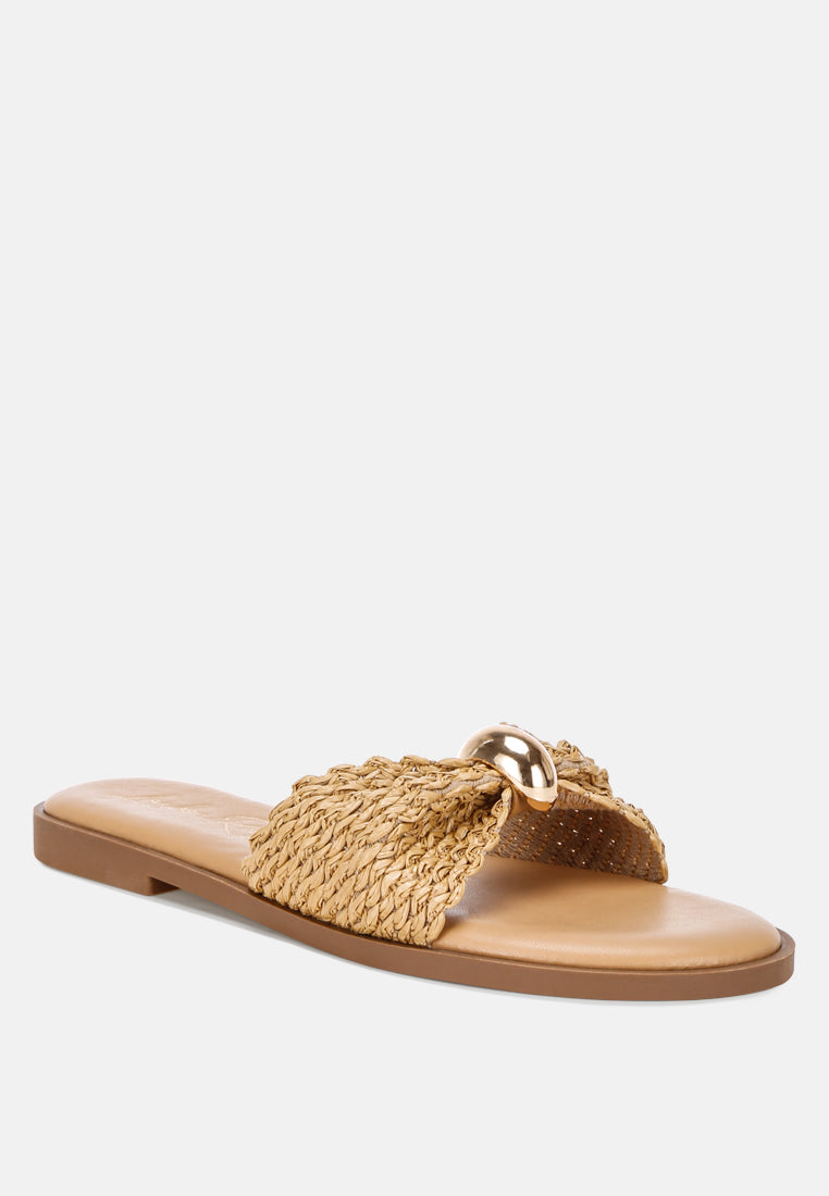 Woven Strap Slip On Summer Flats