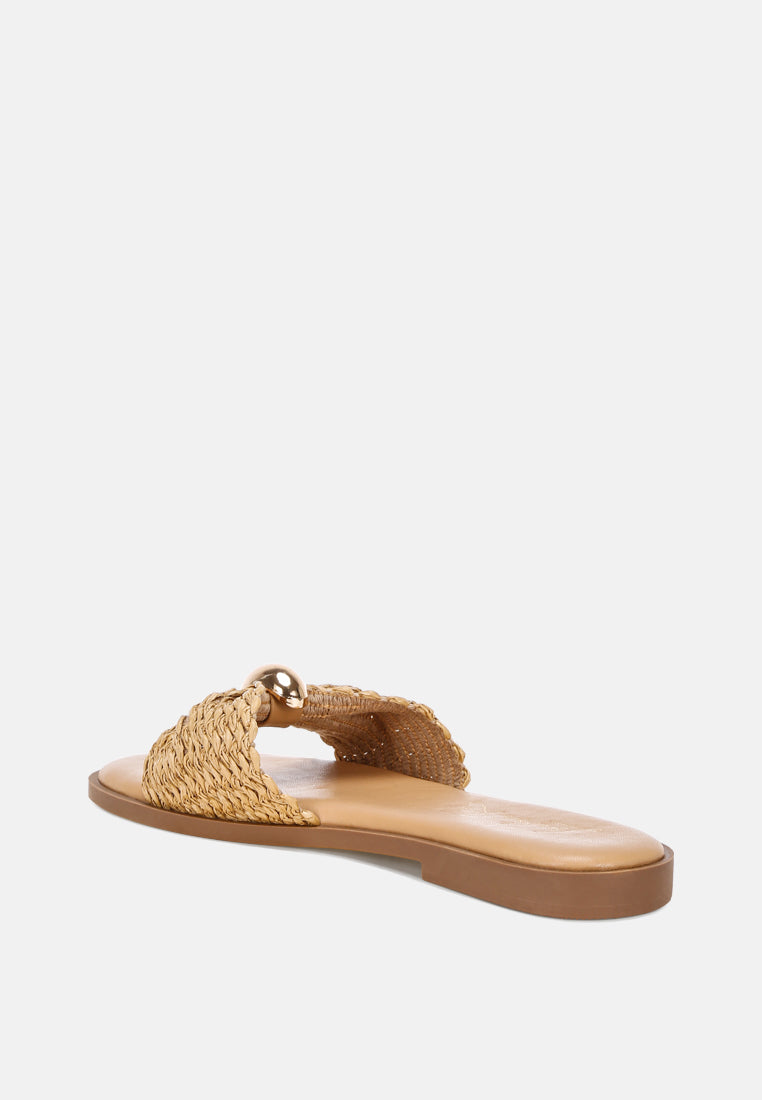 Woven Strap Slip On Summer Flats
