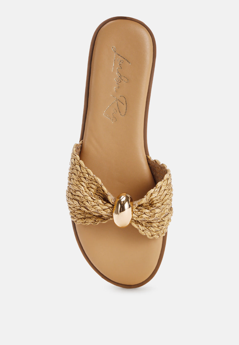 Woven Strap Slip On Summer Flats