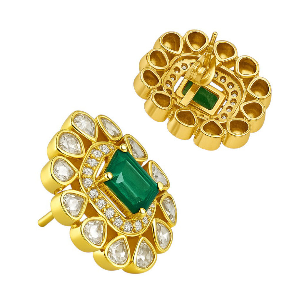 Royal Stud Earrings 18K Gold Plated Handmade Jewelry