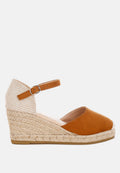 Wedge Heel Microfiber Espadrilles Sandals