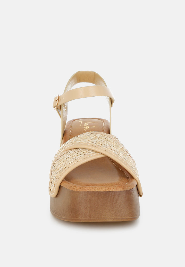 Studded Raffia Clog Sandals