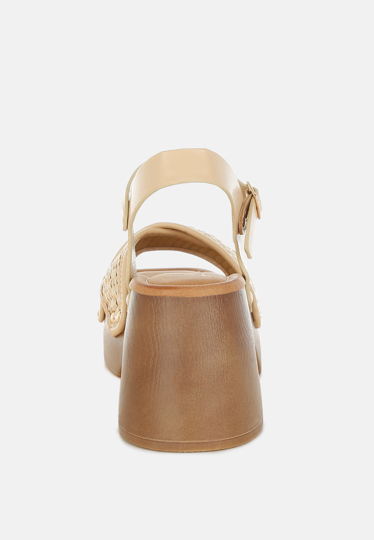 Studded Raffia Clog Sandals